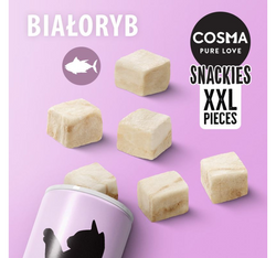 COSMA Original Snackies XXL tuba liofilizowany przysmak kota BIAŁORYB 18 g