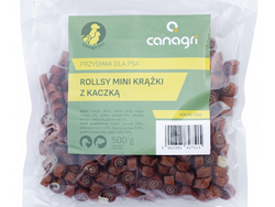 CANAGRI Rollsy krążki z kaczki 90% mięso kaczka przysmak psa treserki 500g