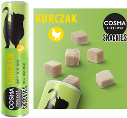 COSMA Original Snackies liofilizowany przysmak kota mięso tuba 3 smaki 46 g