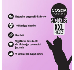 COSMA Original Snackies XXL tuba liofilizowany przysmak kota KURCZAK 30 g