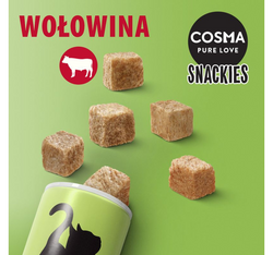 COSMA Snackies Wołowina liofilizowana przysmak kota tuba mięso wołowe 23g