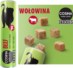 COSMA Original Snackies liofilizowany przysmak kota mięso tuba 3 smaki 46 g