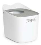 PIXI BOX kuweta toaleta dla kota wysoka z wejściem od góry z pokrywą biała