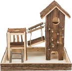 TRIXIE Birger Plac zabaw zabawka drewniany domek wieża dla myszy chomika