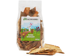  FACTORYHERBS Kora Wierzby gryzak przysmak królika gryzoni ściera zęby 100g