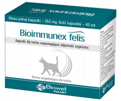 Bioimmunex Felis Biowet Kapsułki wspomagające odporność kota kotów 10 szt.