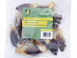 CANAGRI Uszy ucho królika z kaczką 50% mięso kaczki przysmak psa 500g