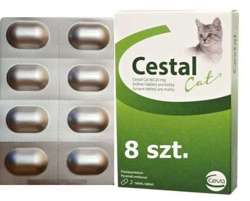 CESTAL Ceva Tabletki na pasożyty robaki skuteczne odrobaczenie kota 8 szt.