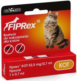 FIPREX Krople spot on na pchły kleszcze dla kota 1x0,7ml 