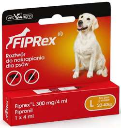 FIPREX Krople spot on na pchły kleszcze średniego dużego psa 4ml L 20-40kg