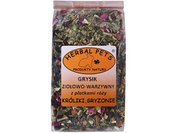 HERBAL PETS Grysik Ziołowo Warzywny i Płatki Róży przysmak królika gryzoni