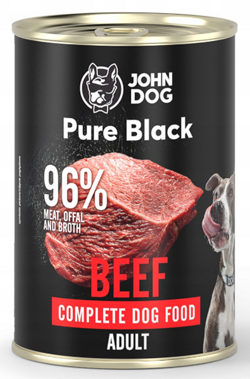 JOHN DOG Pure WOŁOWINA 96% mięso wołowe karma mokra puszka dla psa 400g