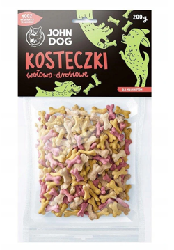 JOHN DOG ciastka kostki wołowina drób przysmak treserki smakołyk psa 300g