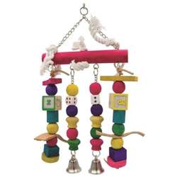 PANAMA PET Kolorowa zabawka huśtawka nimfy ptaków papugi z dzwonkami 36cm