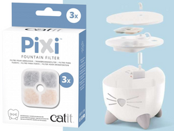 PIXI Catit Combo Zestaw kota biały Fontanna + Miska na karmę + Filtr x3