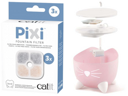 PIXI Catit Combo Zestaw kota różowy Fontanna + Miska na karmę + Filtr x3