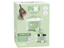 PIXI Catit Combo Zestaw kota zielony Fontanna + Miska na karmę + Filtr x3