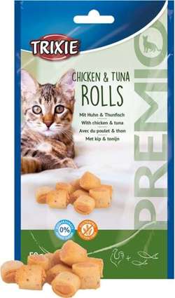 TRIXIE Chicken Tuna Rolls Tuńczyk kurczak 92% mięso miękkie przysmaki kota 