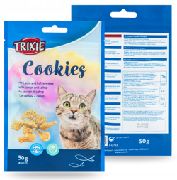 TRIXIE Cookies Chrupiące Ciastka z łososiem i kocimiętką przysmak dla kota