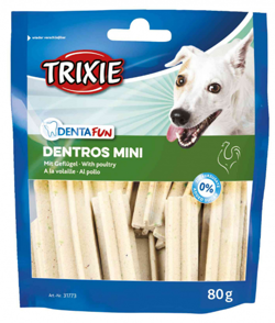 TRIXIE Denta Fun Dentros Mini drób przysmak gryzak czyści zęby psa 80g