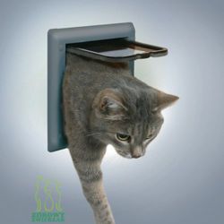 TRIXIE Klapka do drzwi przejścia dla kota magnetyczna brązowa 14,7x15,8cm