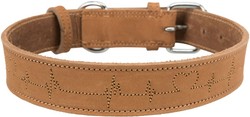 TRIXIE Rustic Heartbeat Obroża psa skórzana ze skóry brązowa 38–47cm/4cm M