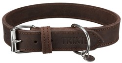 TRIXIE Rustic Obroża psa skórzana z naturalnej skóry brązowa 48–56cm/3cm L