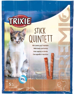 TRIXIE Stick Quintett Jagnięcina indyk 95% mięso paluszki przysmak kota