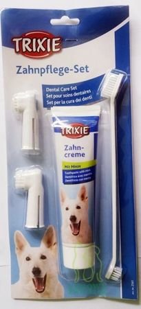 TRIXIE Szczotka szczoteczka 3szczoteczki do mycia zębów psa + pasta miętowa