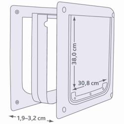 TRIXIE drzwi wahadłowe klapka przejście dla średniego dużego psa białe M-XL