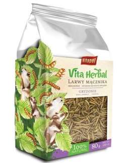 VITA HERBAL Larwy mącznika przysmak karma chomika szczura gryzoni 80g